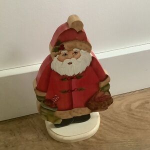 Handmade Stand-alone Hand Painted Wooden Santa